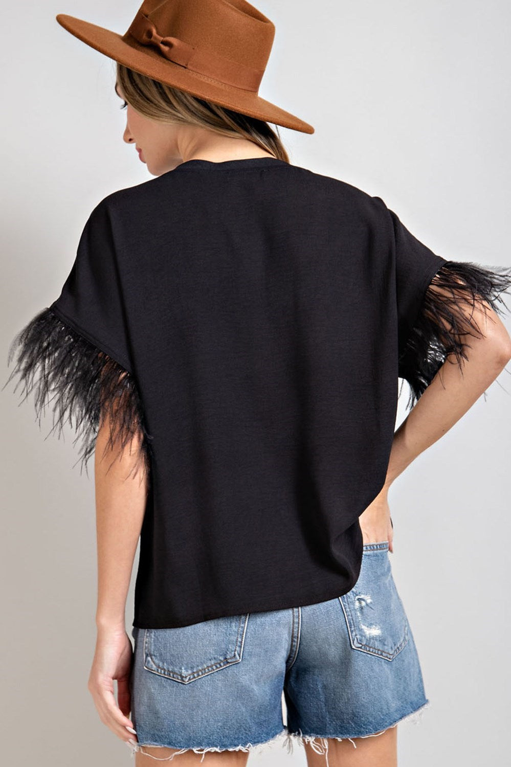 Black Feather Top