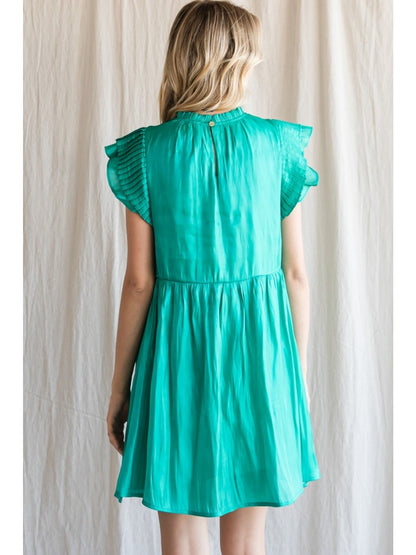 Emerald Satin Dress