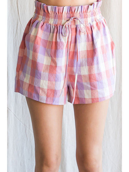 Pink & Lavender Plaid Shorts