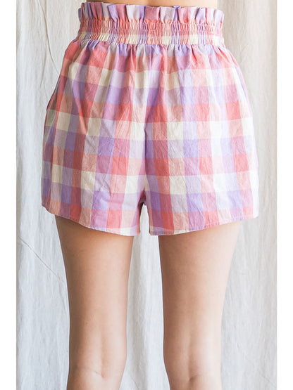 Pink & Lavender Plaid Shorts